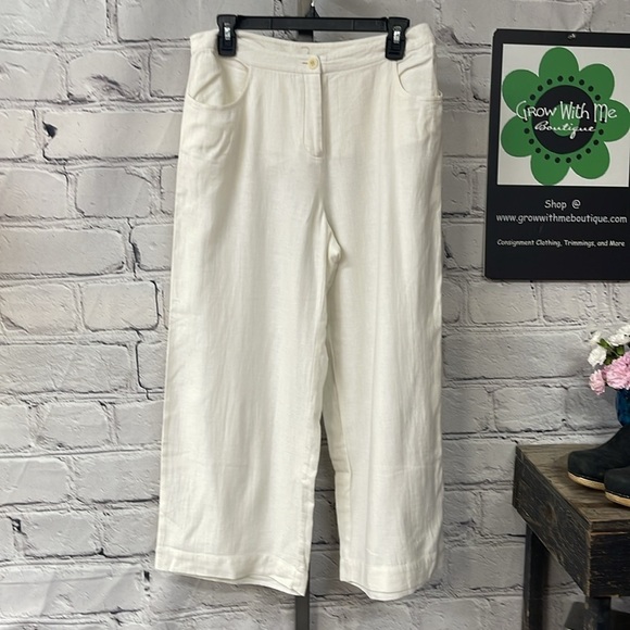 Eileen fisher linen wide trouser crop  small - Picture 4 of 6